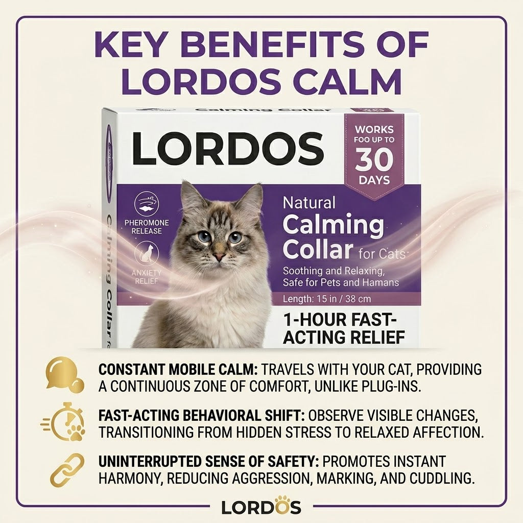 Lordos™ Natural Pheromone Calming Collar for Cats — Soothes Stress & Anxiety