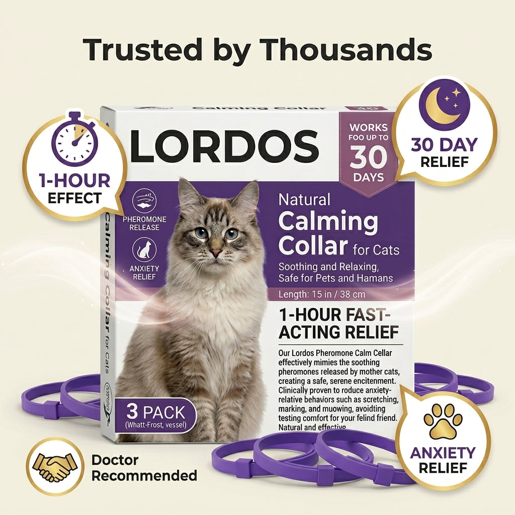 Lordos™ Natural Pheromone Calming Collar for Cats — Soothes Stress & Anxiety